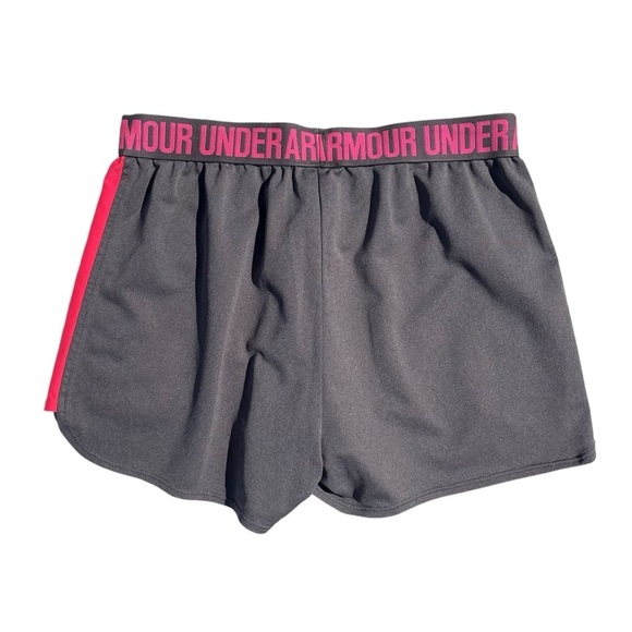 Under Armour athletic shorts play up running workout gray hot pink women medium - Picture 3 of 6